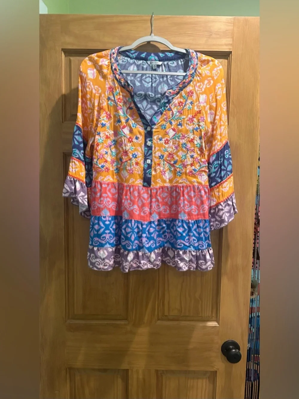 John Mark Embroidered Tiered Tunic - Picture 1 of 3